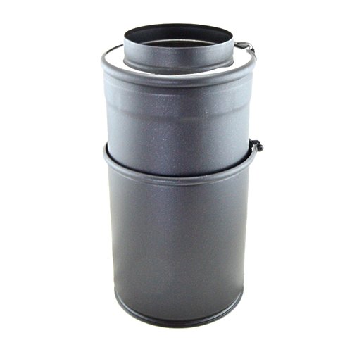 Tubo doble pared extensible Inox Negro 300-500 mm